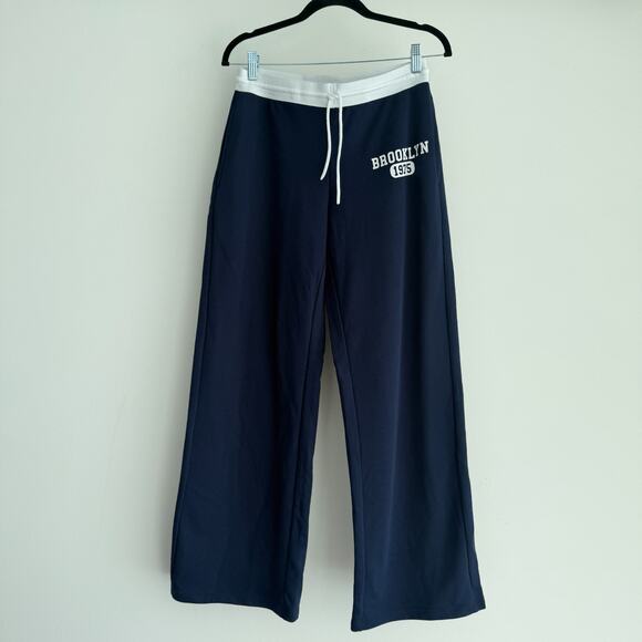 Edikted Brookie Sweatpants Womens Small Navy Brooklyn Straight Leg Low Rise NWT - Picture 5 of 12